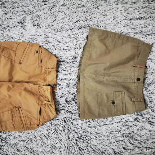 Beige and khaki denim-type skirts like new, size M