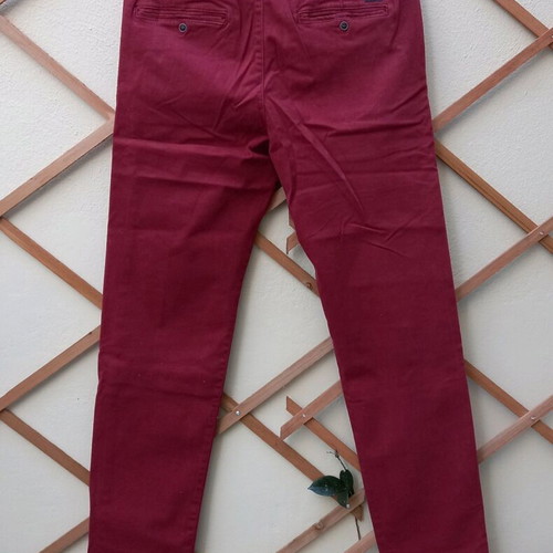 Nukutavake men's jeans used, slim fit, dark burgundy