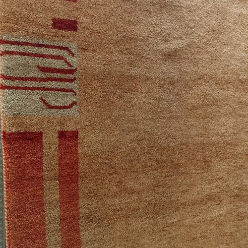 Handmade wool rug 2.00x3.00 new, India with terracotta and brown details
