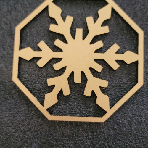 Set of 3 handmade MDF coasters with snowflake design