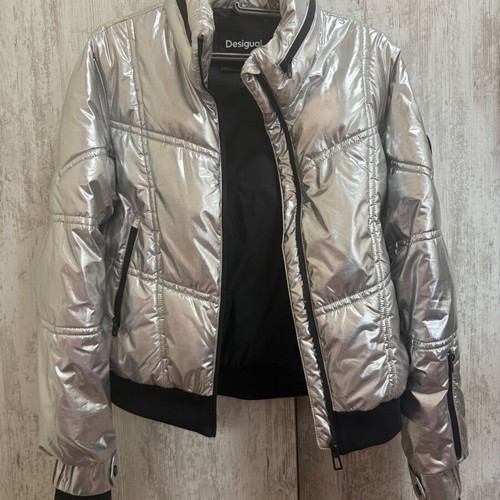 Desigual silver jacket used with local color fading