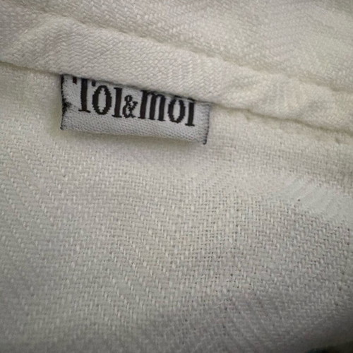 Toi&Moi women's white linen palazzo pants used, size S