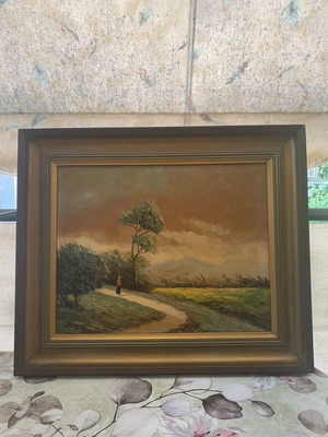 Oil painting «Peripatos stin exohi» like new, 65x55
