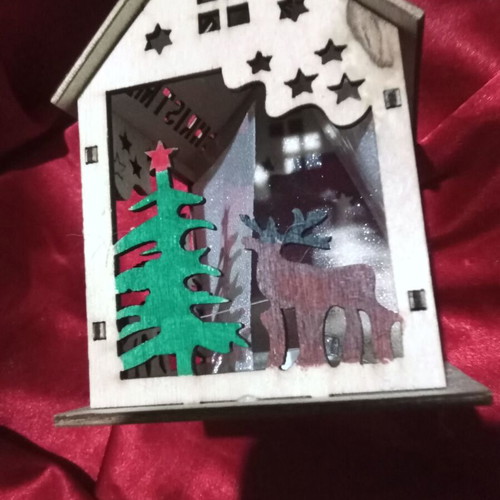 Christmas tree decoration used, small wooden souvenir