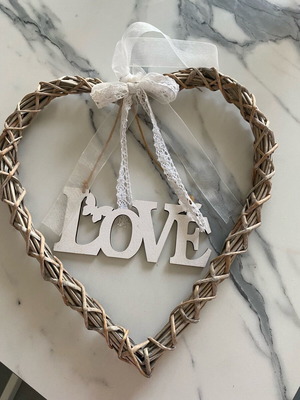 Διακοσμητικό καρδιά love ξύλινο καινούργιο για γάμο ή σπίτι