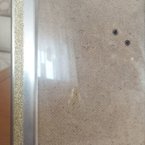 Metal photo frame 22x17cm silver matte with gold glitter like new