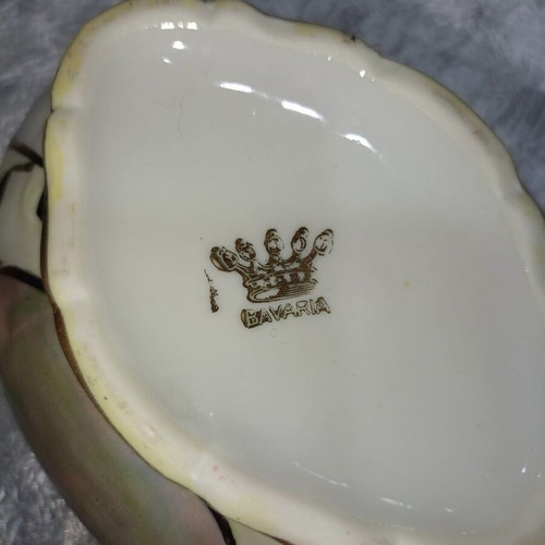 Bavarian porcelain fondue pot used, antique decorative piece
