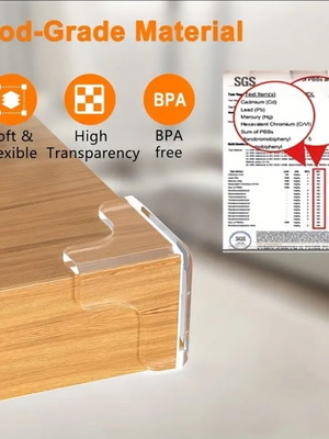 Transparent table corner protectors new, T-shaped adhesive