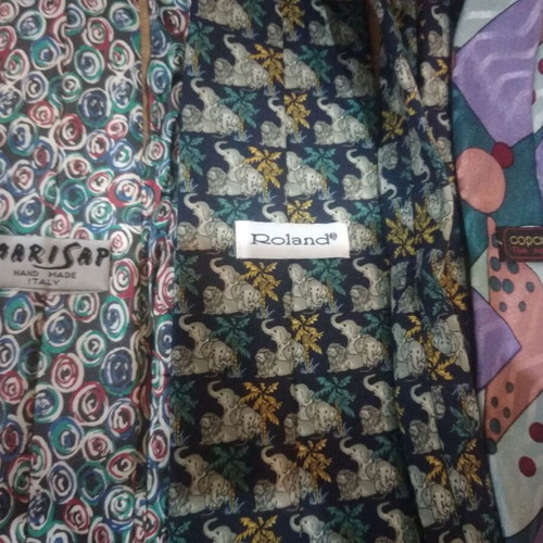 Men's ties used, set of 3 with youthful patterns
