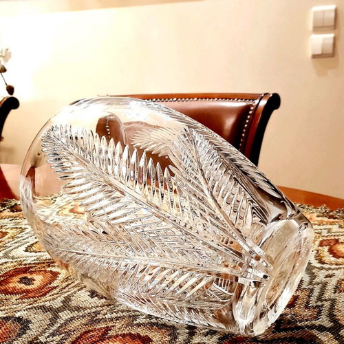 Crystal Vase heavy Bohemia or Rogaska cut lead crystal new