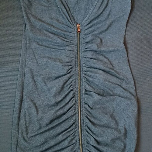 Mini dress like new, gray, with back zipper