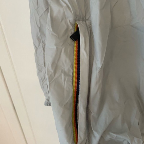K-WAY kids waterproof jacket like new, light gray, size 140 cm