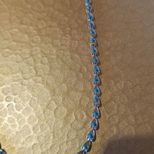 Choker necklace new, turquoise with subtle design