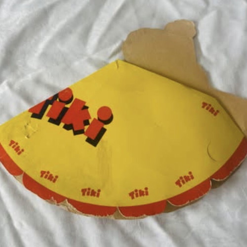 Vintage TIKI Promotional Hat Fan Used, Collectible Paper Brim 1950s-1970s
