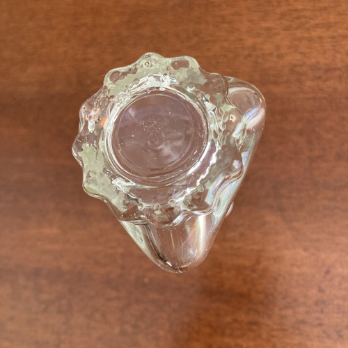 Vintage triangular glass miniature bottle bud vase