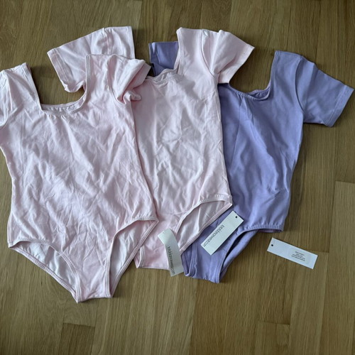 Total Dancewear short sleeve leotards new, pack for ages 8-11