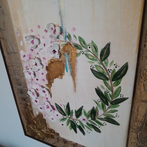 Mixed Media Art Painting New 110x40 cm