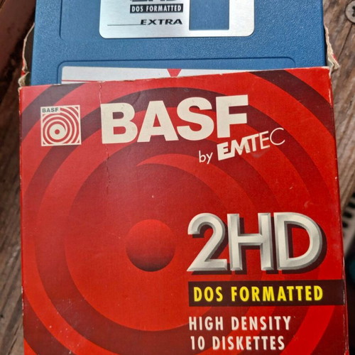 BASF 2HD Emtec 3.5-inch floppy disks new, pack of 10, DOS formatted