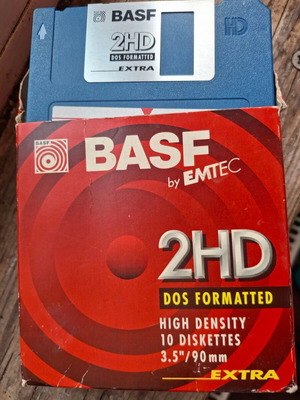 BASF 2HD Emtec 3.5-inch floppy disks new, pack of 10, DOS formatted