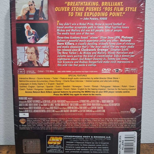Natural Born Killers DVD new, sealed with Greek subtitles