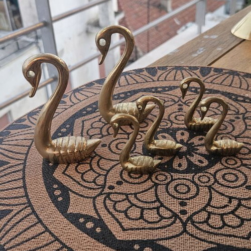 Brass duck with two ducklings decorative set