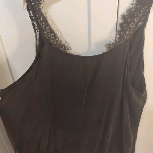 Black wide loose lingerie style blouse, size XL, like new