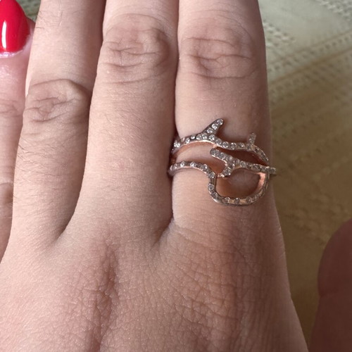 Ring rose gold with silver stones 925 new