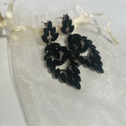 Earrings with black crystals new