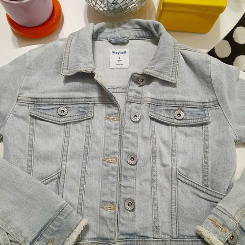 Mayoral children's denim jacket like new, turquoise, size 8