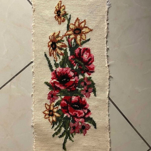 Handmade textile painting used, dimensions 0.50x0.21 m