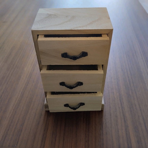 Small jewelry box with 3 wooden drawers new