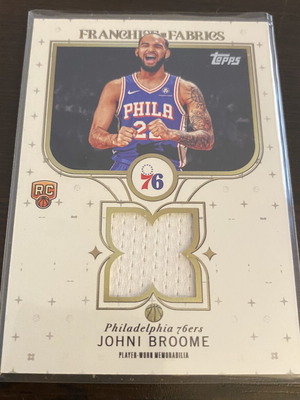 2025-26 Topps Franchise Fabrics Johni Broome Rookie Relic Card