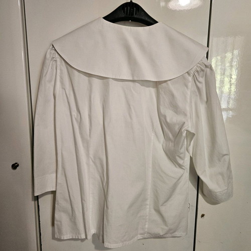 Shirt with large collar used, white, size L