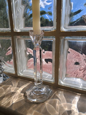 Crystal candlestick new, 22 cm height, ideal gift