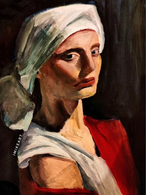 Acrylic painting on A3 cardboard like new, old artwork