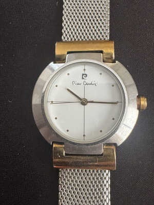Pierre Cardin vintage ladies watch, two tone silver and gold, mesh bracelet