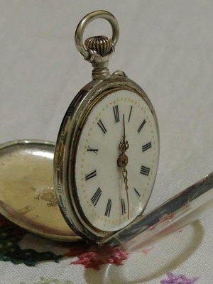 Silver pocket watch with Niello Savati 1897 used