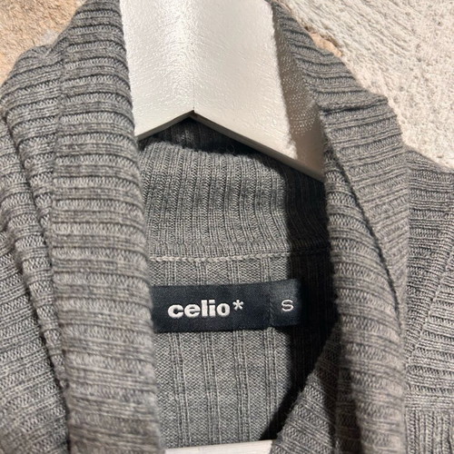 Celio Ribbed Knit Turtleneck Jumper size S gray like new