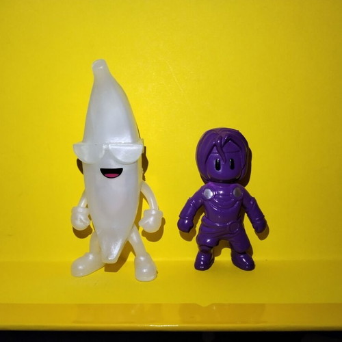 Stumble Guys Amethyst Nyx and Banana Guy figures used, pack of 2