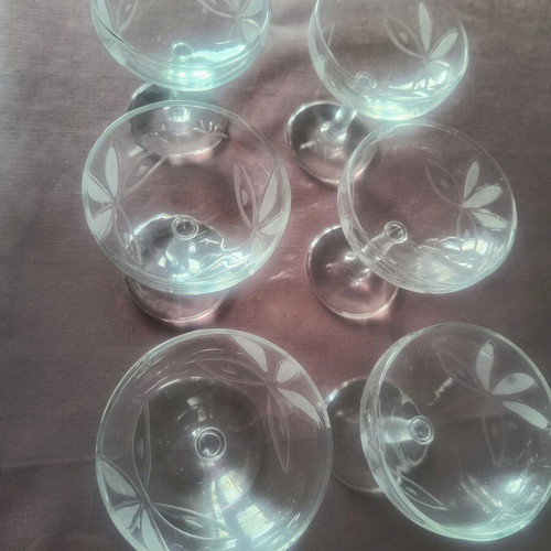 Crystal champagne glasses unused