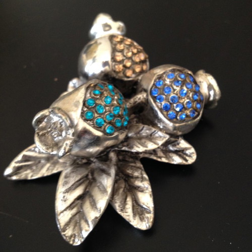 Christmas silver-plated decorations new, Italian pomegranates
