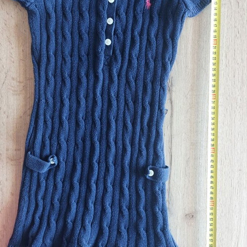 Polo Ralph Lauren knitted dress size M like new, dark blue kids