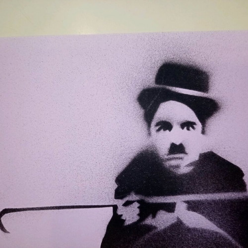 Charlot Charlie Chaplin stencil art like new