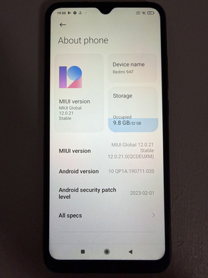 Xiaomi Redmi 9AT smartphone with charger, dual SIM, micro SD
