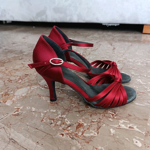 Rosso Latino Latin dance women's sandals used, size 36, red