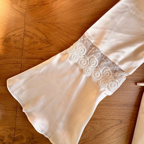 White robe with lace, new, size L