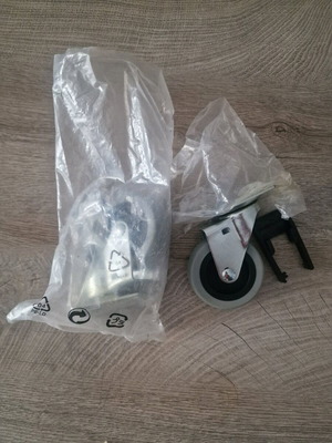 Metal caster wheels with brake, pair new