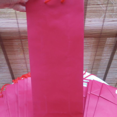 Red Paper Gift Bags pack of 25, laminated with cord handles