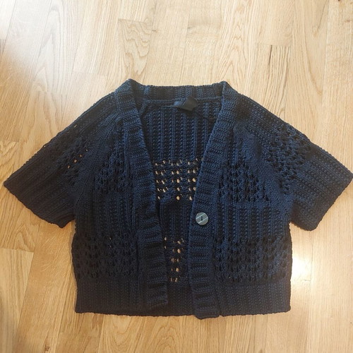 H&M Black Knitted Short Sleeve Cardigan like new, size XS