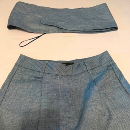 Set crop top and shorts blue by FAME new